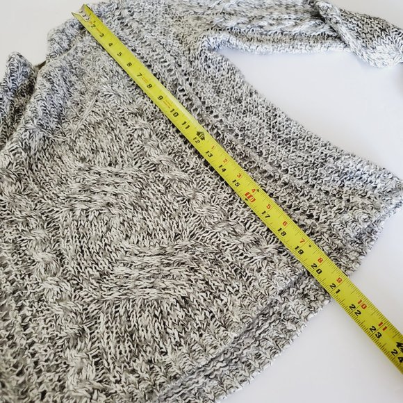 Free People Sweater Fisherman Cable Knit Boho Linen Grey XS - Picture 9 of 10